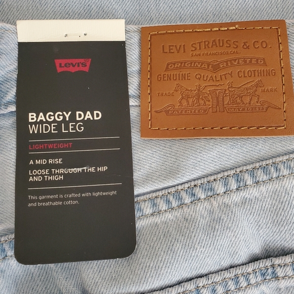 Levi's Baggy Dad Wide Leg Jeans Blue - Picture 9 of 12